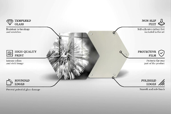 Kuchynská doska veľká zo skla Jemná púpava