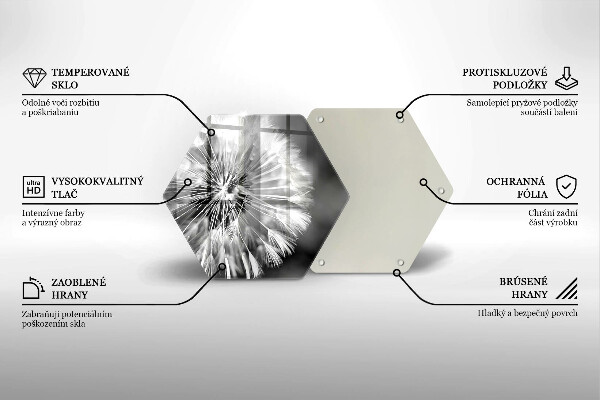 Kuchynská doska veľká zo skla Jemná púpava