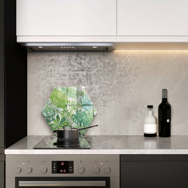 Kuchynská doska veľká zo skla Akvarelové boho listy