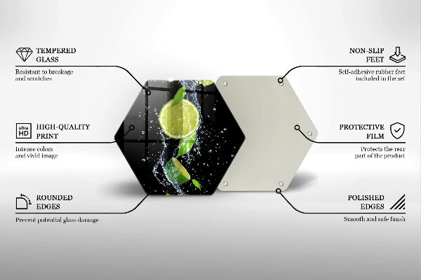 Kuchynská doska veľká zo skla Šťavnaté limetky vo vode