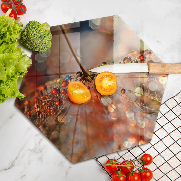 Kuchynská doska veľká zo skla Mokrá púpava