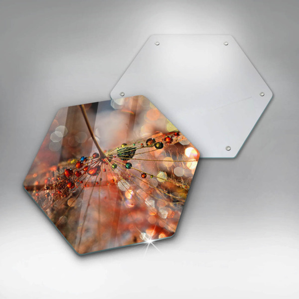 Kuchynská doska veľká zo skla Mokrá púpava