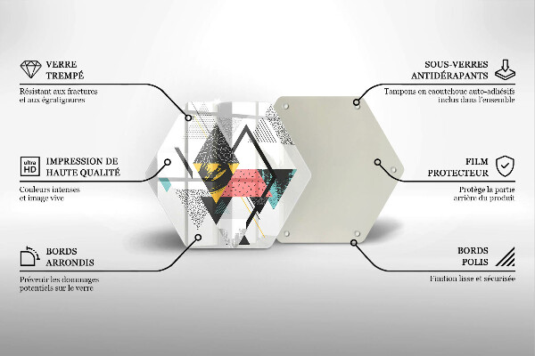 Kuchynská doska veľká zo skla Abstraktné trojuholníky