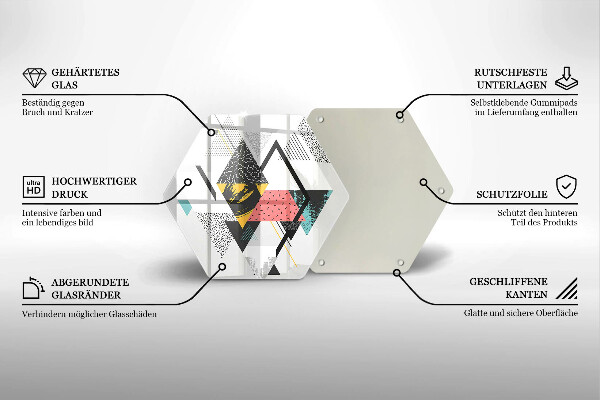 Kuchynská doska veľká zo skla Abstraktné trojuholníky