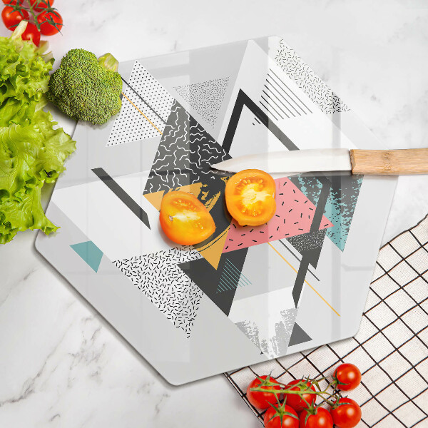 Kuchynská doska veľká zo skla Abstraktné trojuholníky