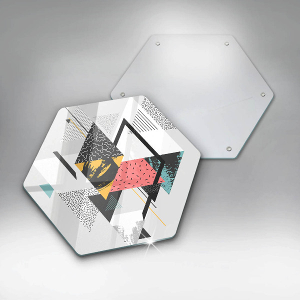 Kuchynská doska veľká zo skla Abstraktné trojuholníky