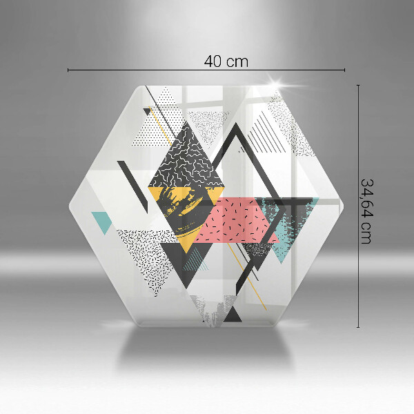 Kuchynská doska veľká zo skla Abstraktné trojuholníky