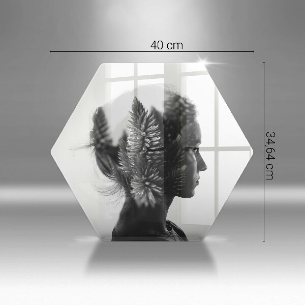 Kuchynská doska veľká zo skla Žena a les