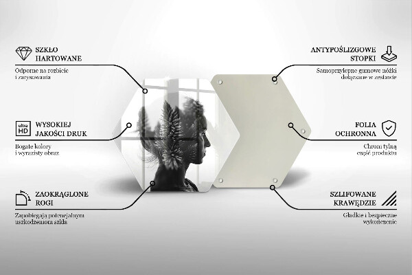 Kuchynská doska veľká zo skla Žena a les