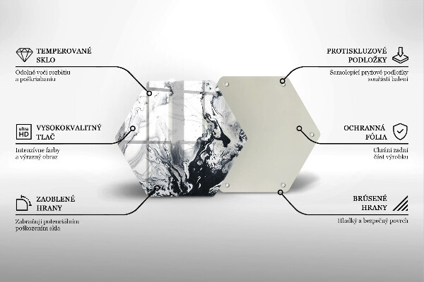 Kuchynská doska zo skla Atramentová abstrakcia