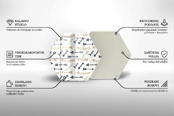 Kuchynská doska zo skla Vzor boho šípok