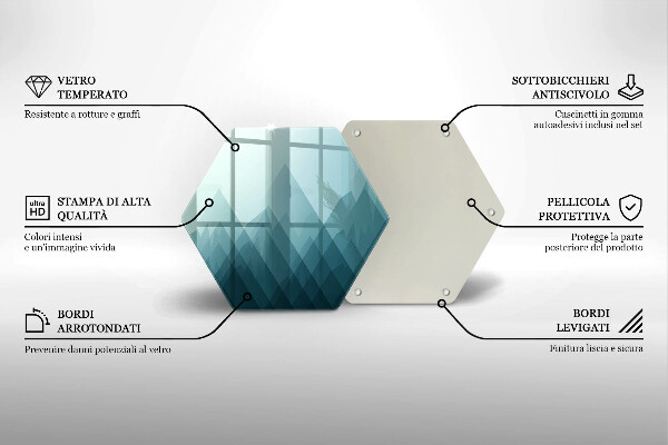 Kuchynská doska veľká zo skla Abstraktné hory