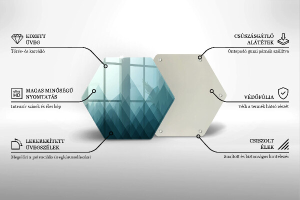 Kuchynská doska veľká zo skla Abstraktné hory