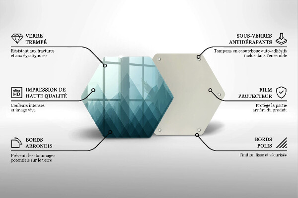 Kuchynská doska veľká zo skla Abstraktné hory