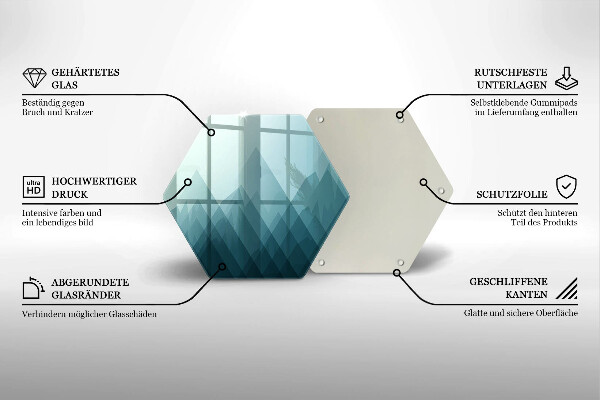 Kuchynská doska veľká zo skla Abstraktné hory