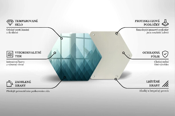 Kuchynská doska veľká zo skla Abstraktné hory
