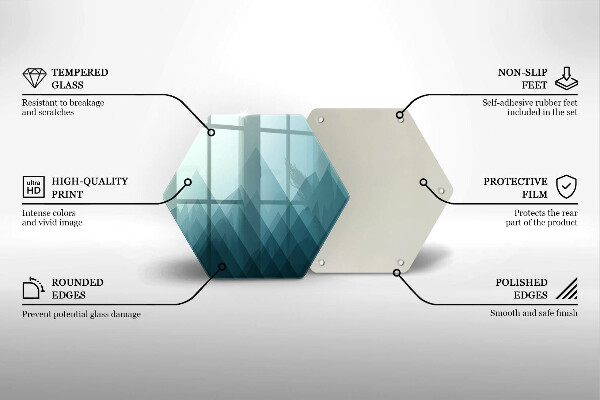 Kuchynská doska veľká zo skla Abstraktné hory