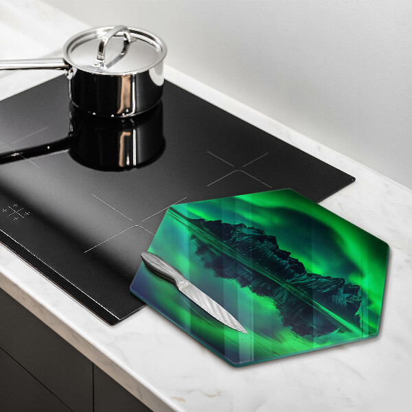 Kuchynská doska veľká zo skla Krajina severných svetiel