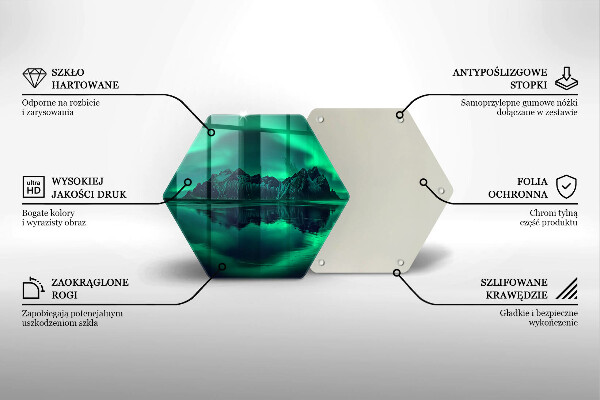 Kuchynská doska veľká zo skla Krajina severných svetiel
