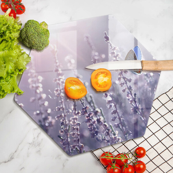 Kuchynská doska veľká zo skla Poľné kvety a motýľ