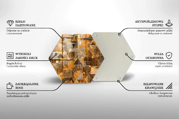 Kuchynská doska veľká zo skla Bezšvový vzor geometrických útvarov