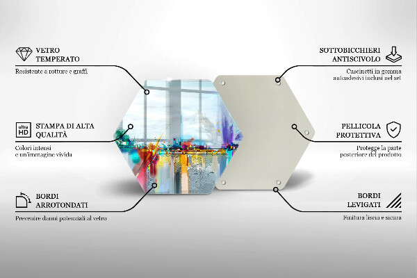 Kuchynská doska veľká zo skla Maľovaná abstrakcia