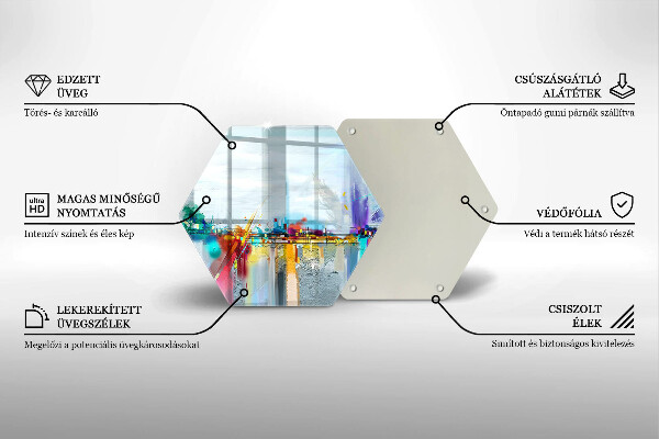 Kuchynská doska veľká zo skla Maľovaná abstrakcia