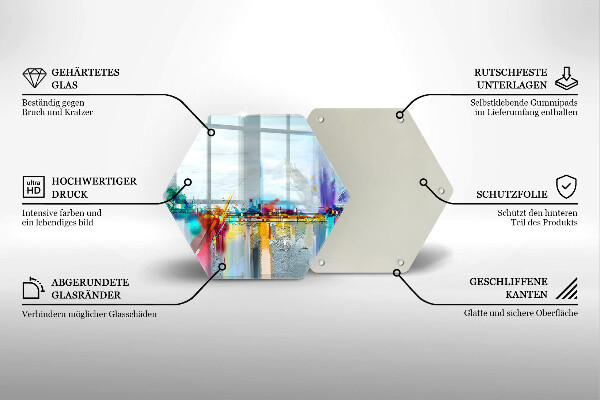 Kuchynská doska veľká zo skla Maľovaná abstrakcia