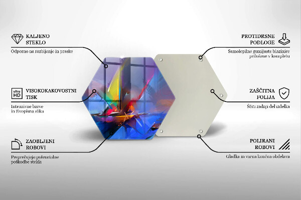 Kuchynská doska veľká zo skla Maľovaná abstrakcia