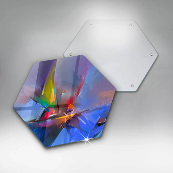 Kuchynská doska veľká zo skla Maľovaná abstrakcia