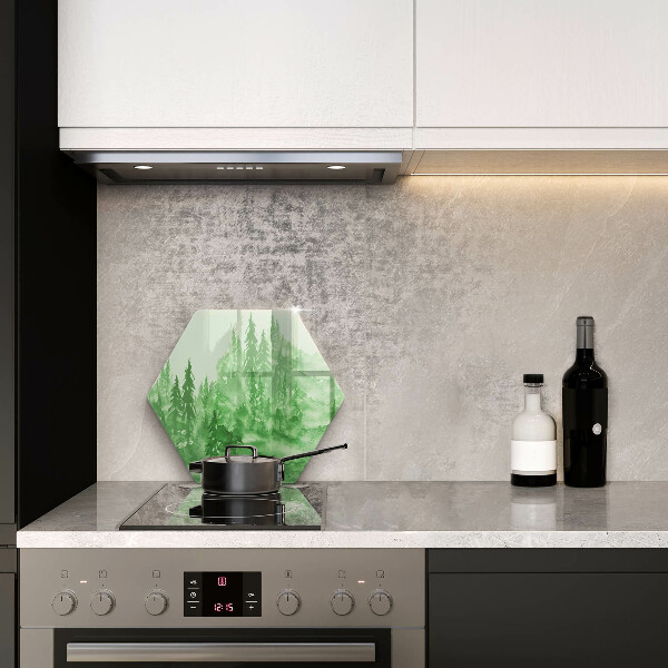 Kuchynská doska veľká zo skla Maľovaný les