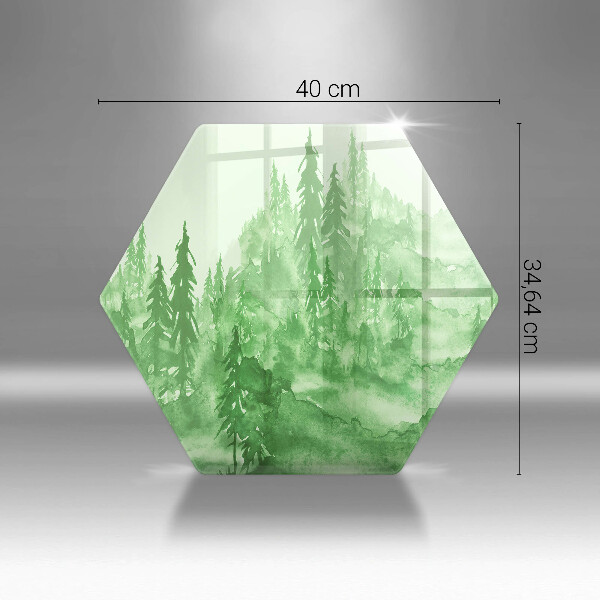 Kuchynská doska veľká zo skla Maľovaný les