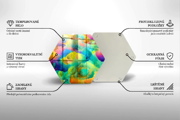 Kuchynská doska veľká zo skla Farebná abstrakcia