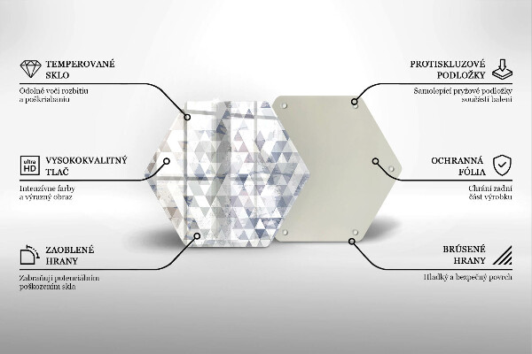 Kuchynská doska veľká zo skla Vzor trojuholníkov