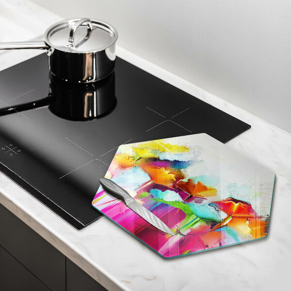 Kuchynská doska veľká zo skla Maľované kvety