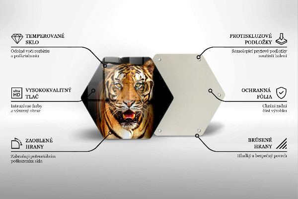 Kuchynská doska veľká zo skla Divoké zviera tiger