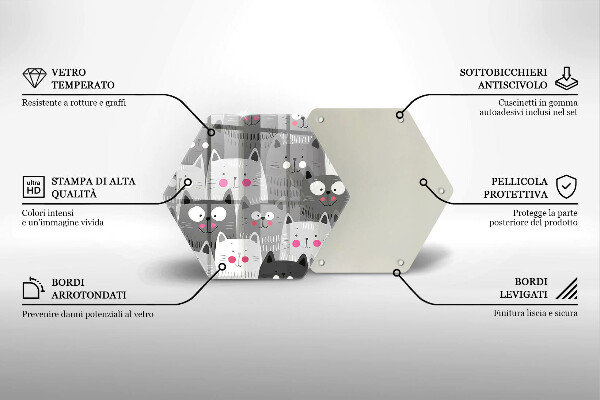 Kuchynská doska zo skla Ilustrácie mačky