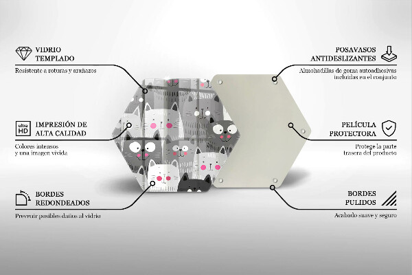 Kuchynská doska zo skla Ilustrácie mačky