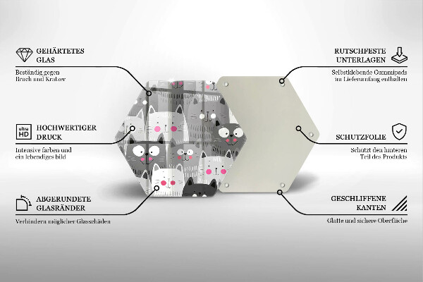 Kuchynská doska zo skla Ilustrácie mačky