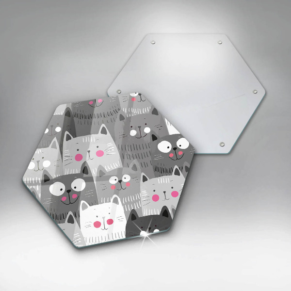 Kuchynská doska zo skla Ilustrácie mačky