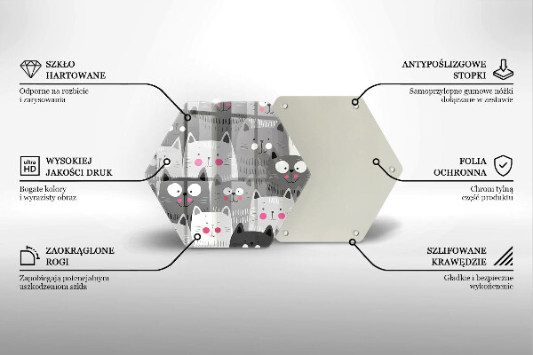 Kuchynská doska zo skla Ilustrácie mačky