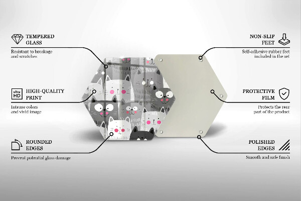 Kuchynská doska zo skla Ilustrácie mačky