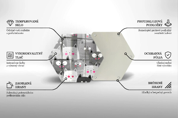 Kuchynská doska zo skla Ilustrácie mačky