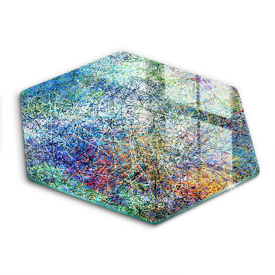 Kuchynská doska veľká zo skla Farebná čiarová abstrakcia