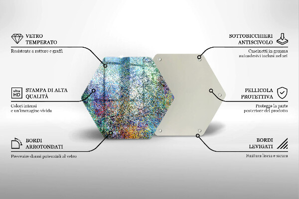 Kuchynská doska veľká zo skla Farebná čiarová abstrakcia