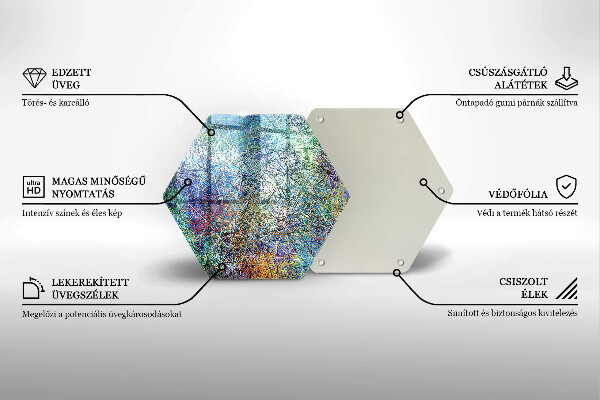 Kuchynská doska veľká zo skla Farebná čiarová abstrakcia