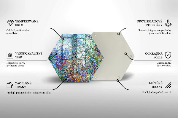 Kuchynská doska veľká zo skla Farebná čiarová abstrakcia