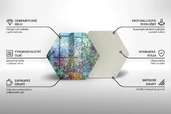 Kuchynská doska veľká zo skla Farebná čiarová abstrakcia