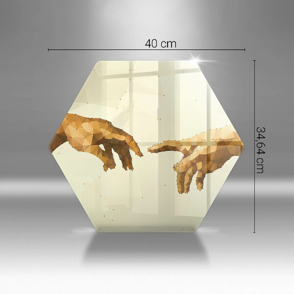 Kuchynská doska veľká zo skla Stvorenie Adamových rúk