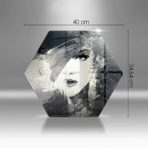 Kuchynská doska veľká zo skla Maľba ženy